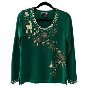 Vintage Berer Gold Sequin Holiday Sweater